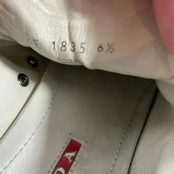 Prada Grey Lace Up Sneakers Size  6.5 - Picture 11 of 11